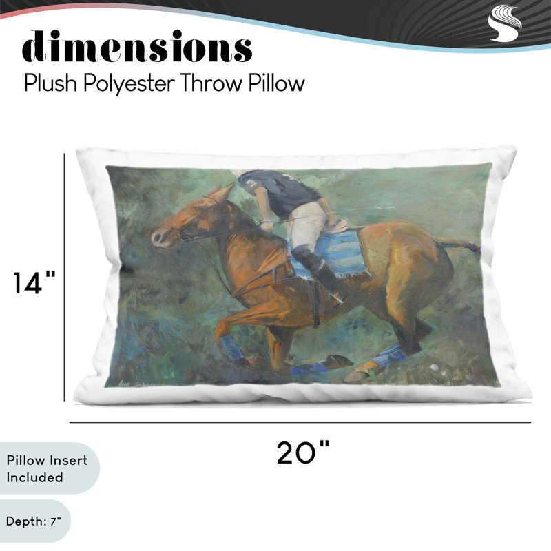 Coussin décoratif imprimé Polo Rider in Dynamic Motion, design par Jadei