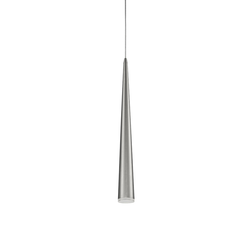 Mina 1 - Light LED Pendant, Brushed Nickel, Brushed Nickel, 24" H x 4.75" W x 4.75" D
