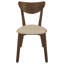 Chaise de salle à manger à dossier courbé brun clair et châtaignier (ensemble de 2)
