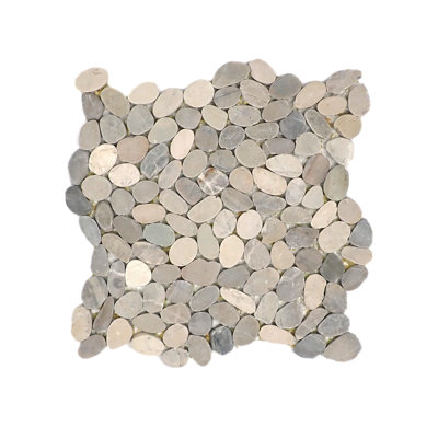 Opuscar Light 12 In. X 12 In. Honed Pebbles Floor And Wall Tile (10.66 Sq. Ft./Case)