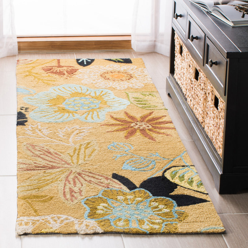 Doyle Hand Hooked Performance Floral Rug, Runner 2'3" x 6'