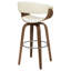 Tabouret de bar pivotant de style Mid-Century avec composants en noyer et métal