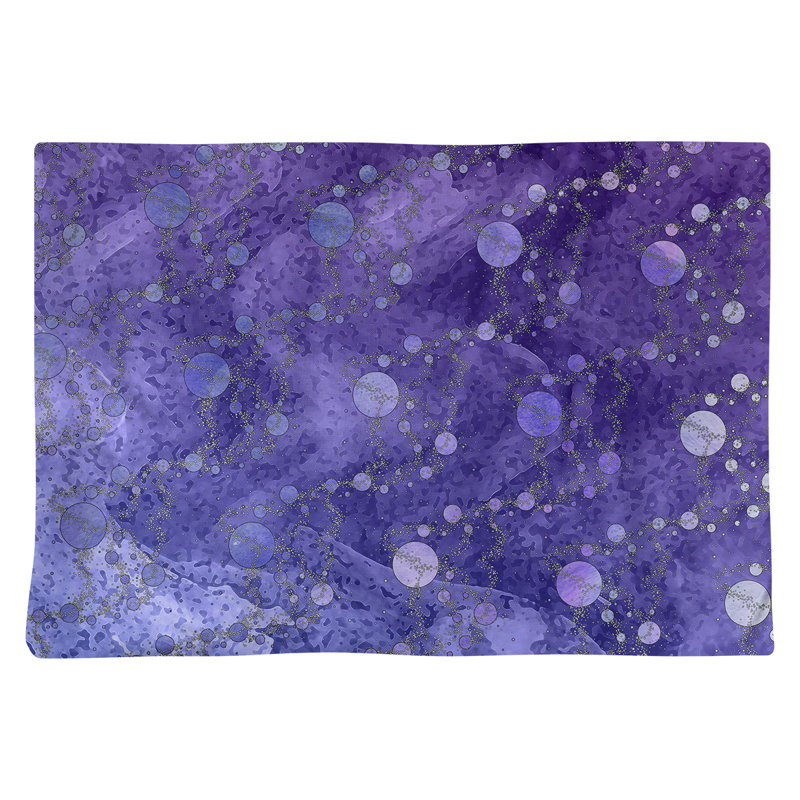 Napperon en planètes et étoiles 18 po, Bleu / Mauve