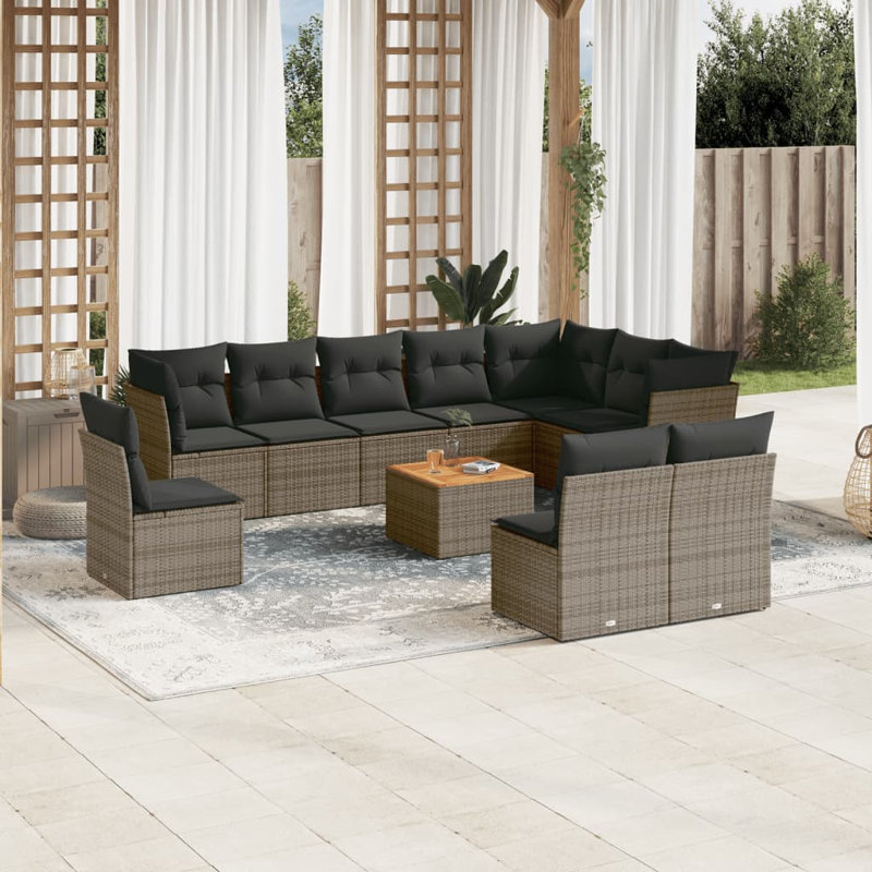 Ensemble de canapé de jardin Vidaxl, Gris, Gris