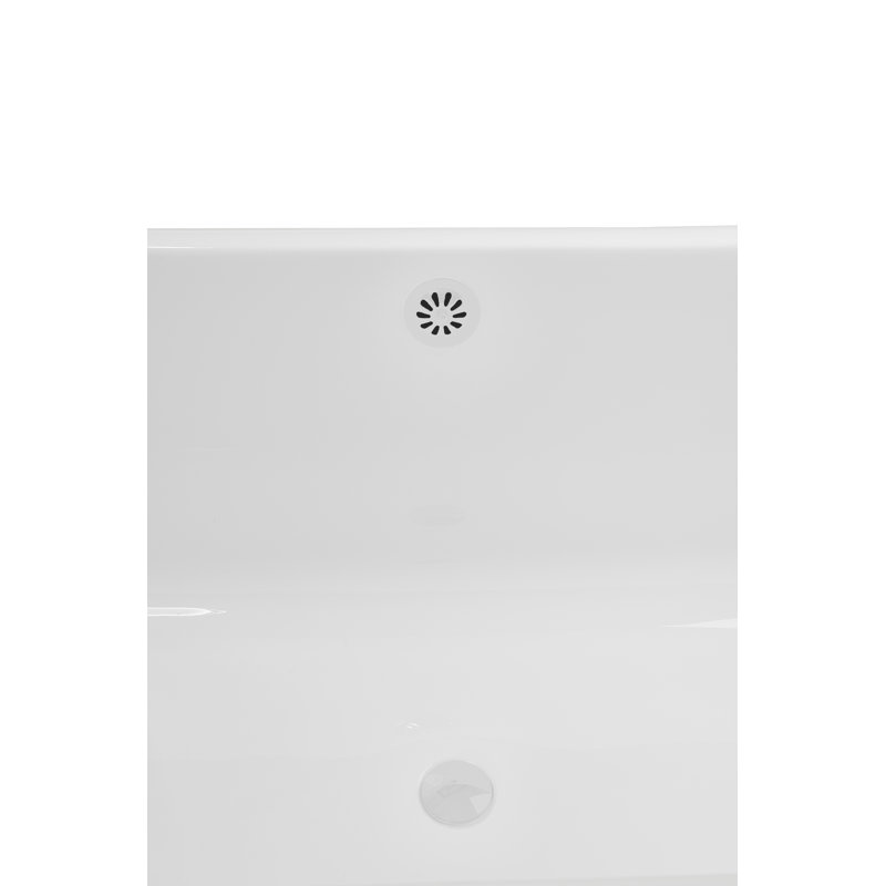 71" Streamline Clawfoot Tub,Tray,Drain and Clawfeet, Brushed Gun Metal, Glossy White