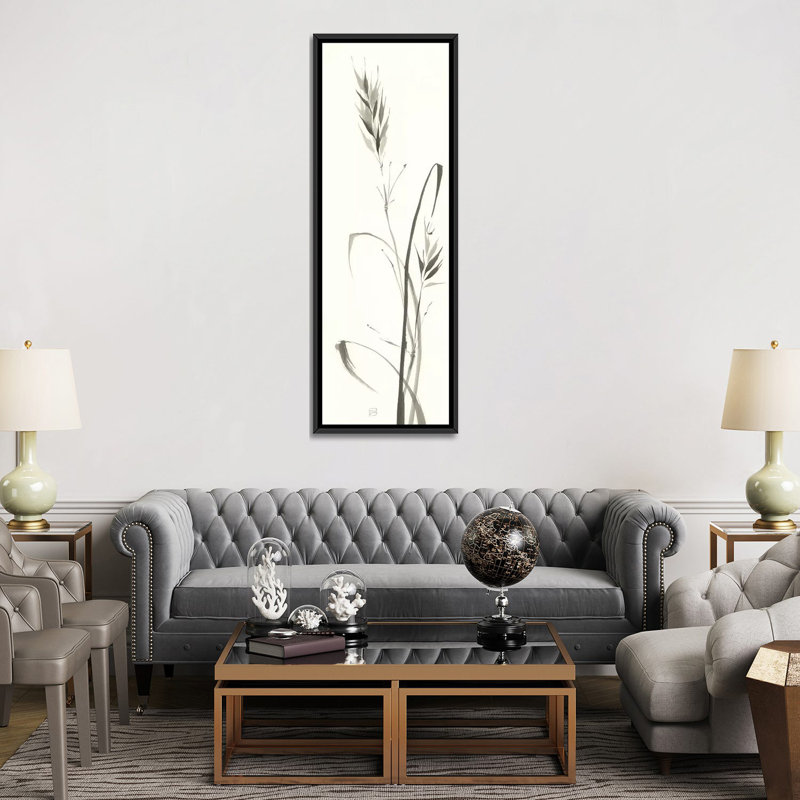 «Wild Grass II» par Chris Pasche - impression sur toile tendue, H 48 po x l 16 po x P 1,5 po, Toile avec cadre noir