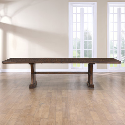 Demone Auburn 126" Solid Wood Dining Table 