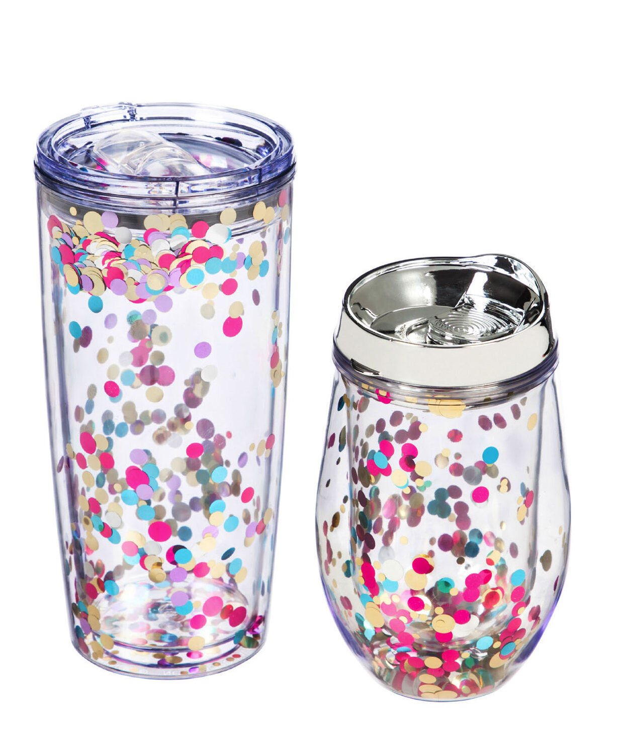 Cypress Acrylic Glitter Travel Cup with Lid Gift Set, 20 OZ & 10 OZ.
