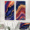 «Blue Gold Drifting Glow of Agate», art mural 2 pièces en métal - imprimé sur métal
