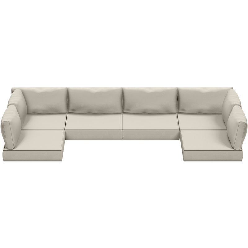 14 Piece Outdoor Furniture Replacement Waterproof Cushions, Beige, 4"