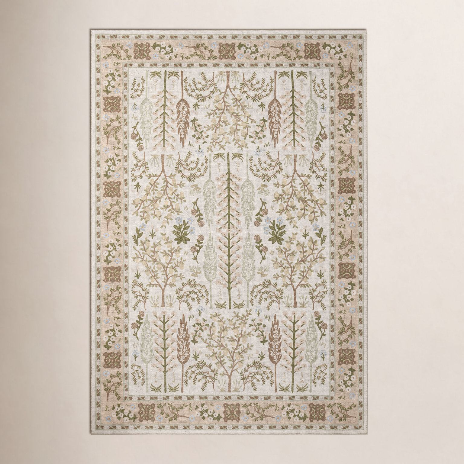 Rifle Paper Co. x Loloi Canopy Cream Floral Rug, Rectangle 3'9" x 5'9"