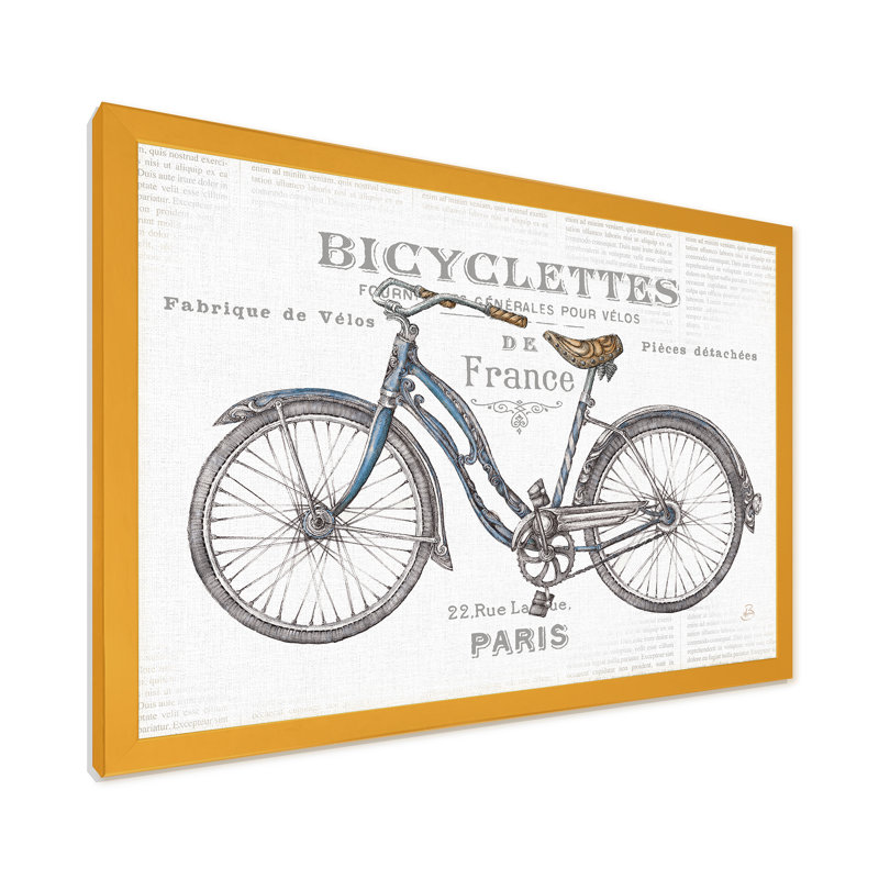 « paris france bicyclettes »-cadre photo sur toile, H 36 po x l 46 po x P 1,5 po, Cadre doré