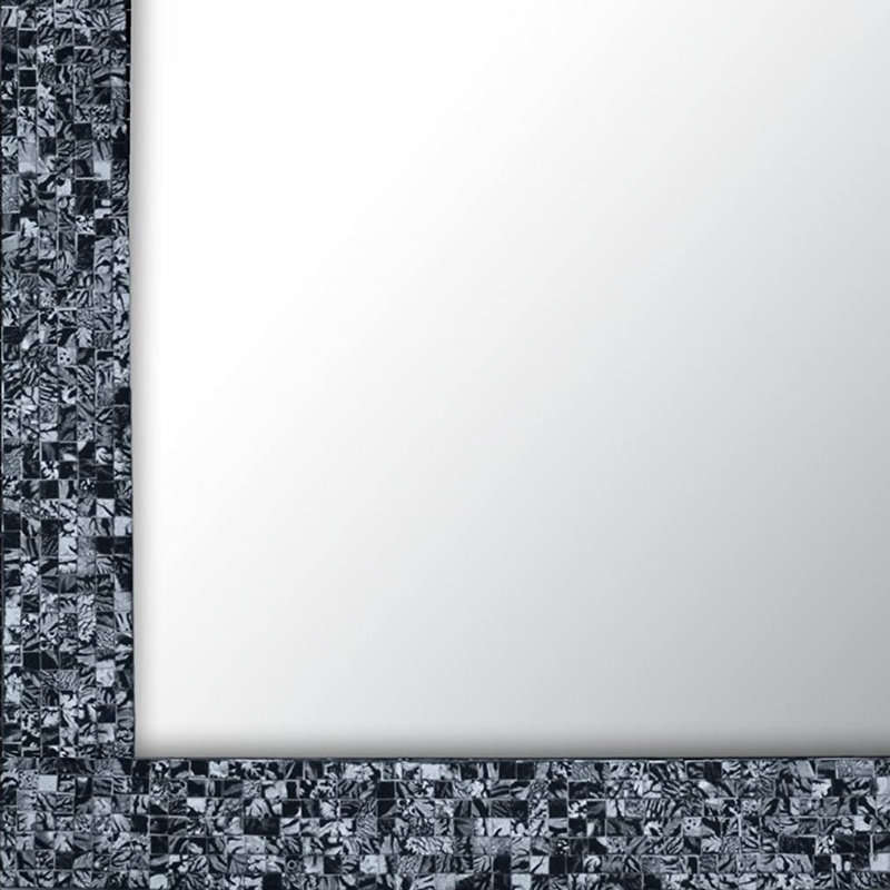 Miroir d'appoint Mosaic, Argenté / Noir