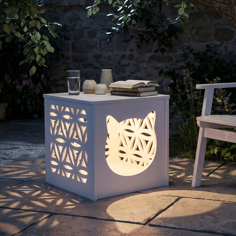 Table d'appoint multifonctionnelle en PVC, White