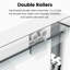 Porte de douche double en verre trempé à double dérivation, 6 mm, accessoire de salle de bain léger H 72 po coulissant l 56 à 60 po, verre, aspect attrayant