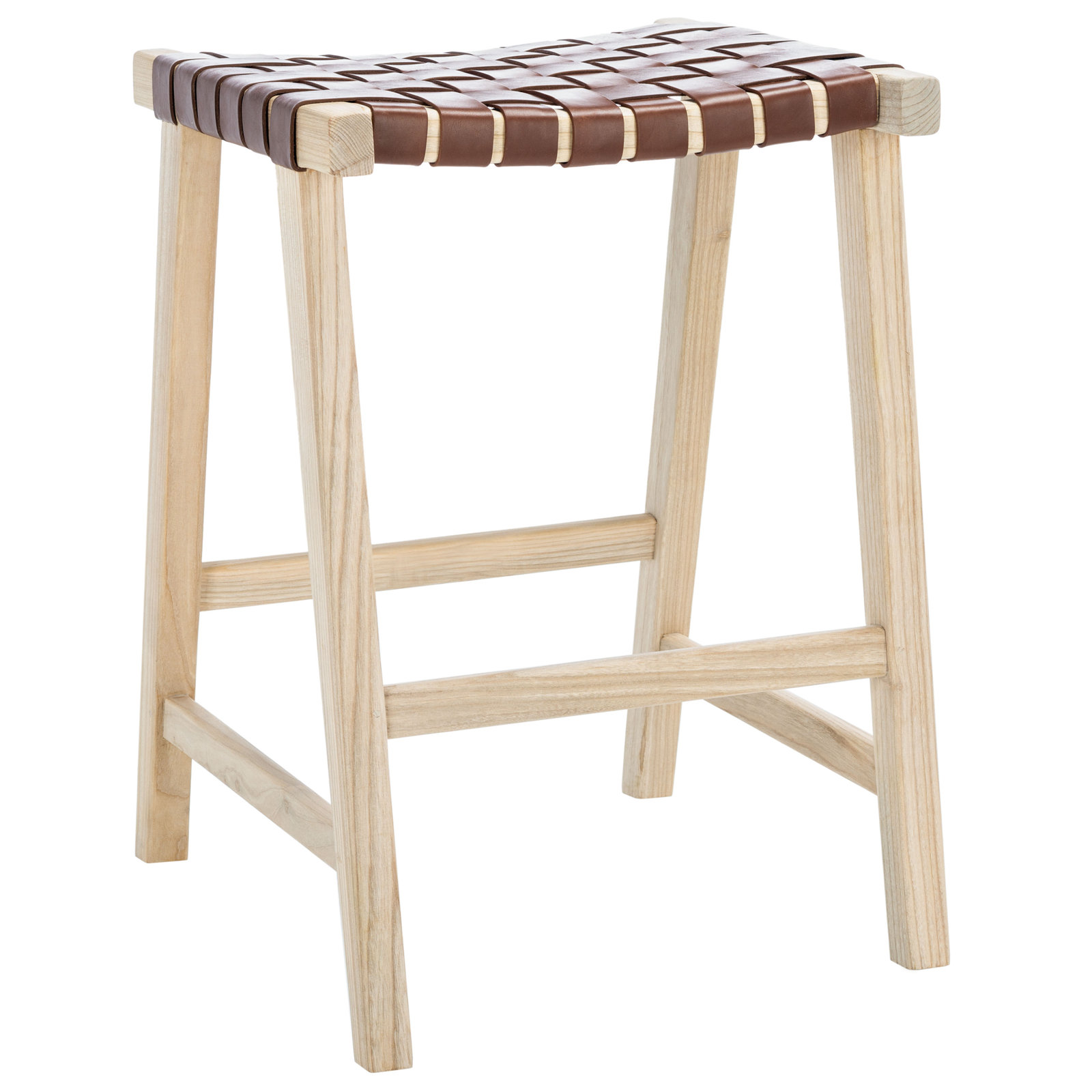 Alston Bar and Counter Stool, Counter Stool (26.77” Seat Height), Light Natural, Cognac
