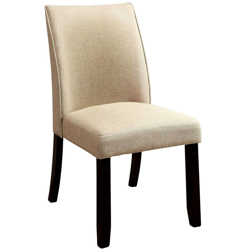 Chaises modernes de salle à manger, siège confortable en tissu et structure en bois massif