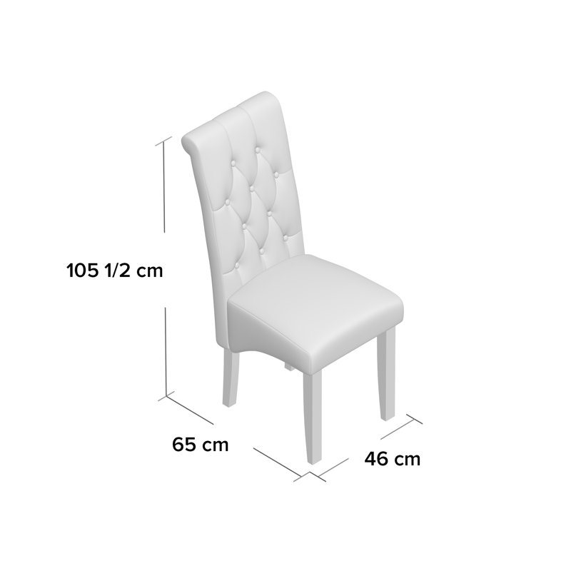 Anya 46.5cm H Tufted Upholstered Side Chair, 4, Cream