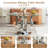 Modern 47" Round Glass Dining Table Set, 0.39" Tempered Glass Top, Polished Floral Stainless Steel Base, Velvet Chairs With Tufted Back & Nailhead Trim-1646556912-1646556917-1646556906