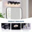 Luminaire de meuble-lavabo noir mat, luminaire pour meuble-lavabo 4 lumières au-dessus d'un miroir, appliques murales carrées avec abat-jour en verre transparent-248284393