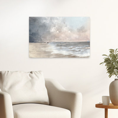 Art contemporain, paysage marin contemporain serein abstrait
