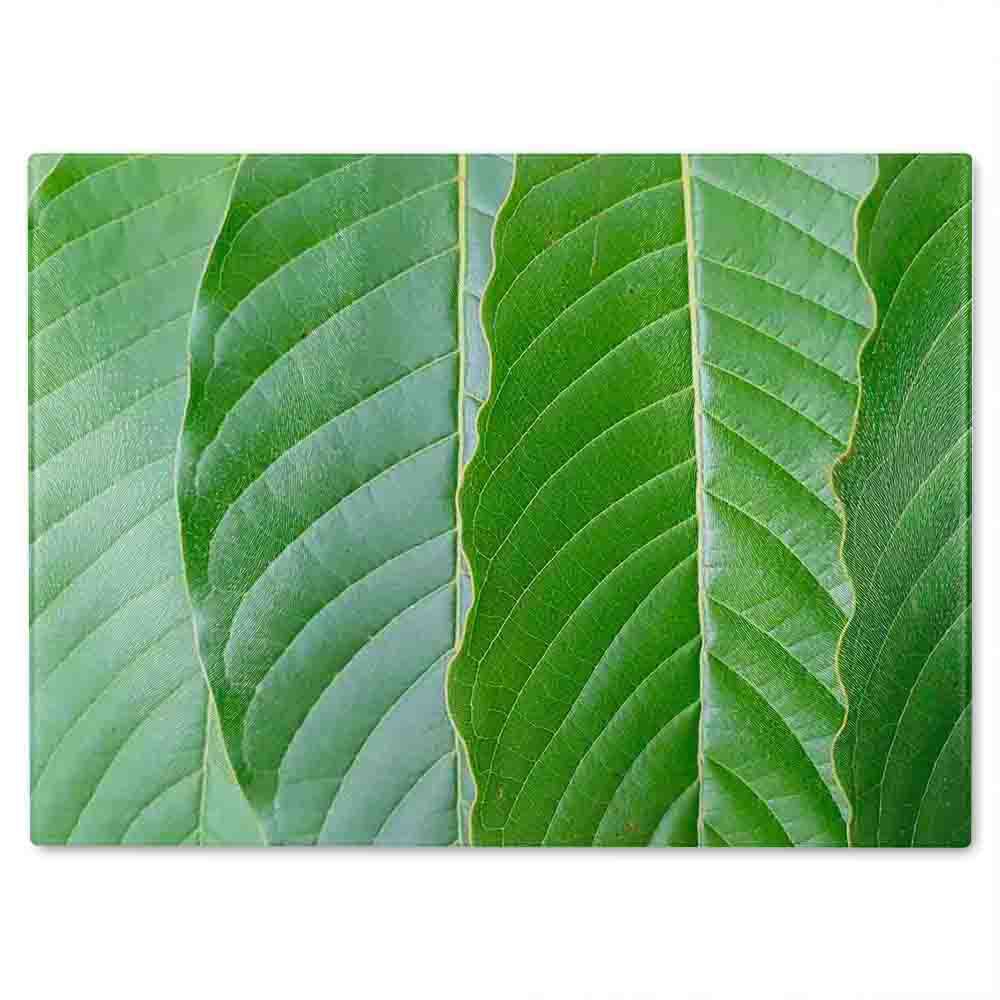 Close Up Of Leaves Glass Chopping Board