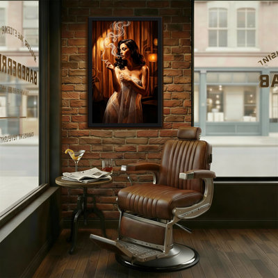 Fashion Elegant Woman Smoking In Warm Light