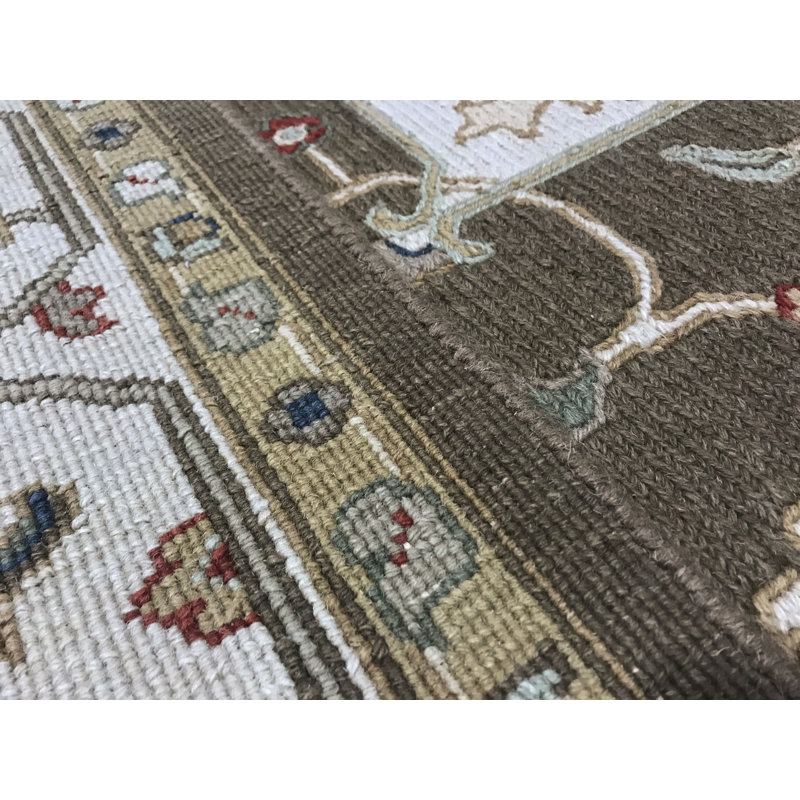 Hand-Knotted High-Quality Brown and Beige Area Rug