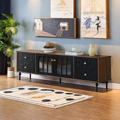 Retro design solid wood TV cabinet