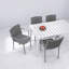 Ensemble de salle à manger 5 pièces intérieur / extérieur, 4 fauteuils empilables en PP et longue table moderne blanche de 55 pouces-1608820576