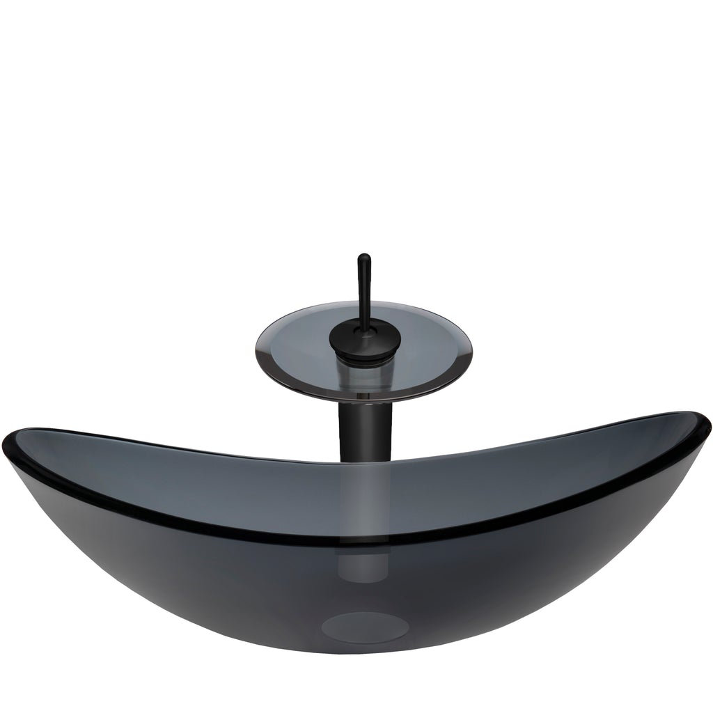 Novatto 13.5'' Glass Oval Bathroom Sink with Faucet Novatto Sink 