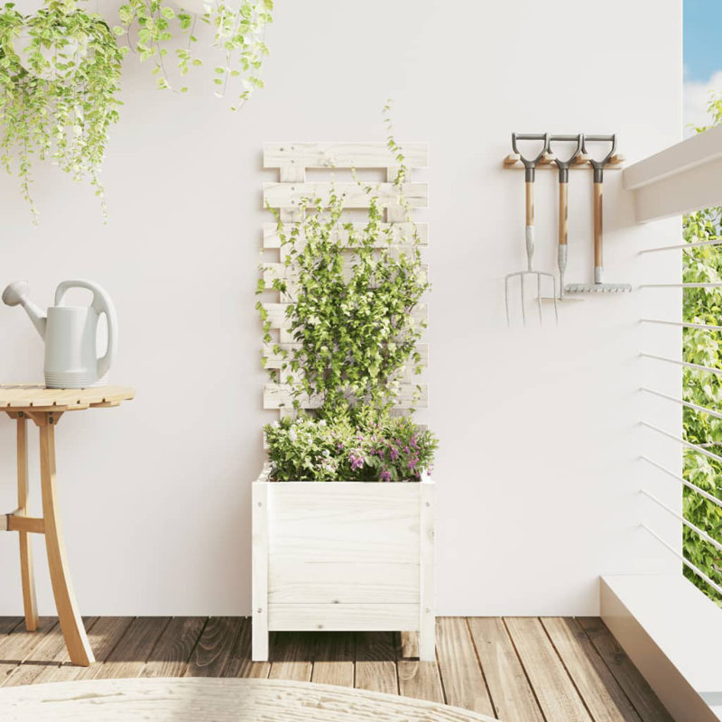 Addelin Wood Planter Box, 114cm H x 39cm W x 39.5cm D, Black
