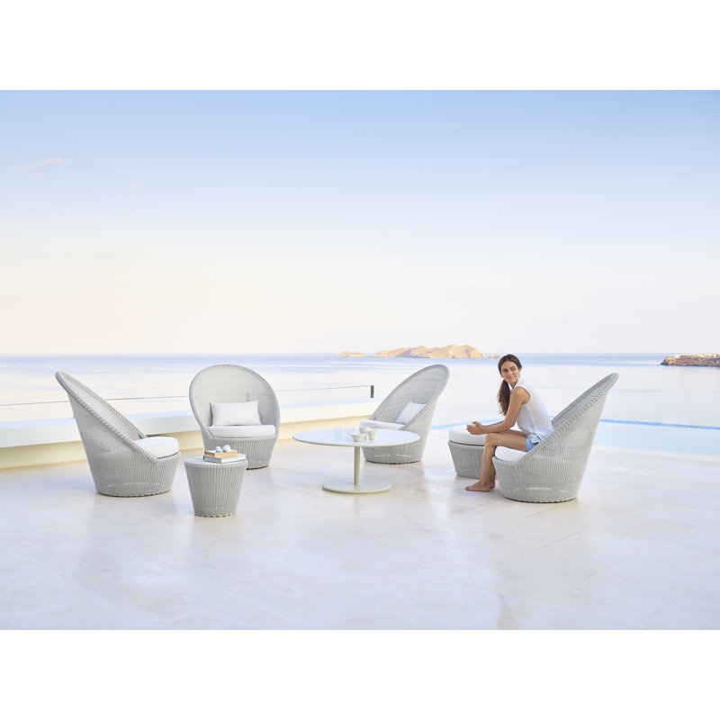 Outdoor Round Table, Lava Gray/Ceramic Light Gray, 23.7" W  x 23.7" L x 16" H