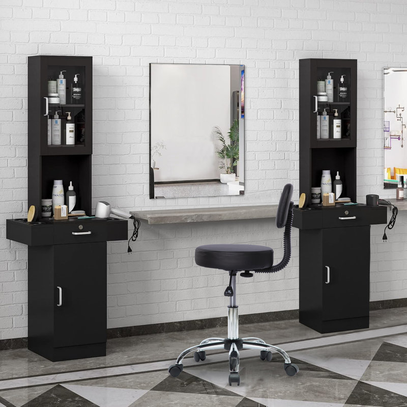 Drafting Stool Set of 2, Black