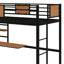 Lit mezzanine simple en métal avec étagères intégrées Modern-1919574463