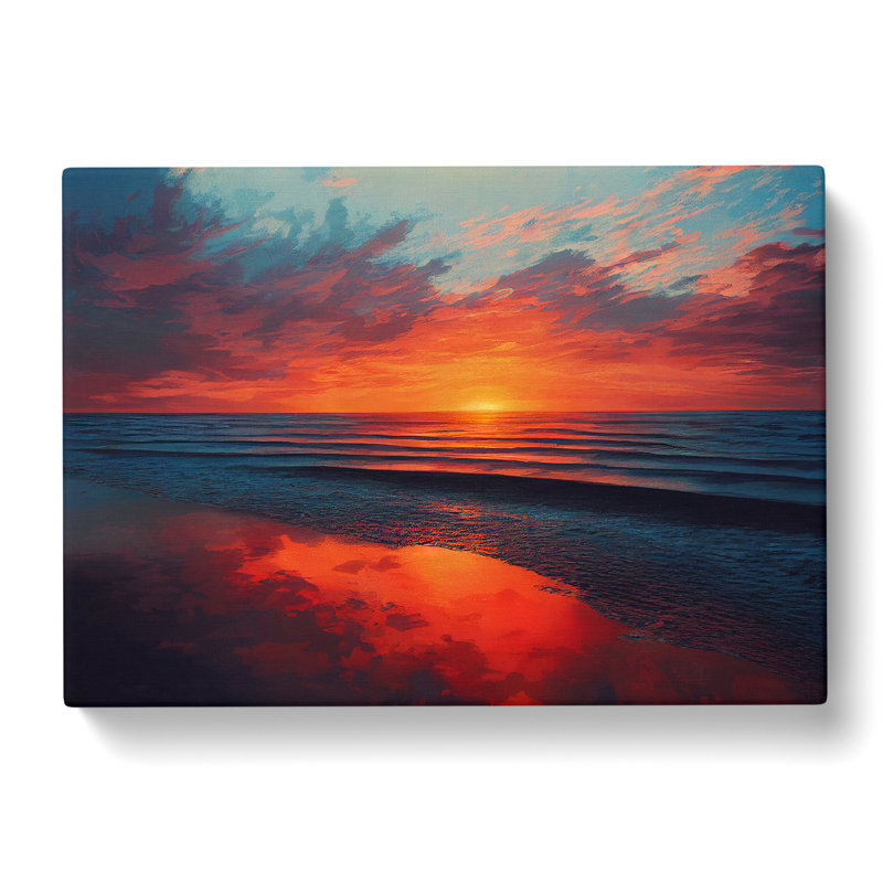 Enlightening Ocean Sunset - Wrapped Canvas, 35cm H x 50cm W x 3cm D