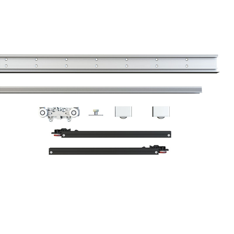 Silver Soft Close and Open Interior Hidden Track Sliding Barn Door Hardware Set