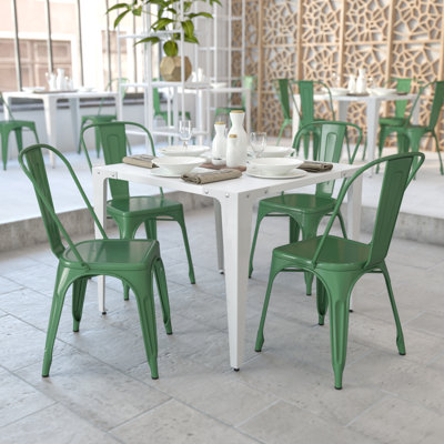 Commercial GradeMetal Indoor-Outdoor Stackable Chair
