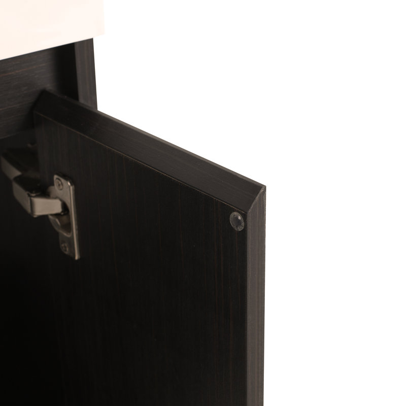 Armoire de salle de bain 24 po avec lavabo, portes, fixation flottante, pour petite salle de bain, Black Chestnut