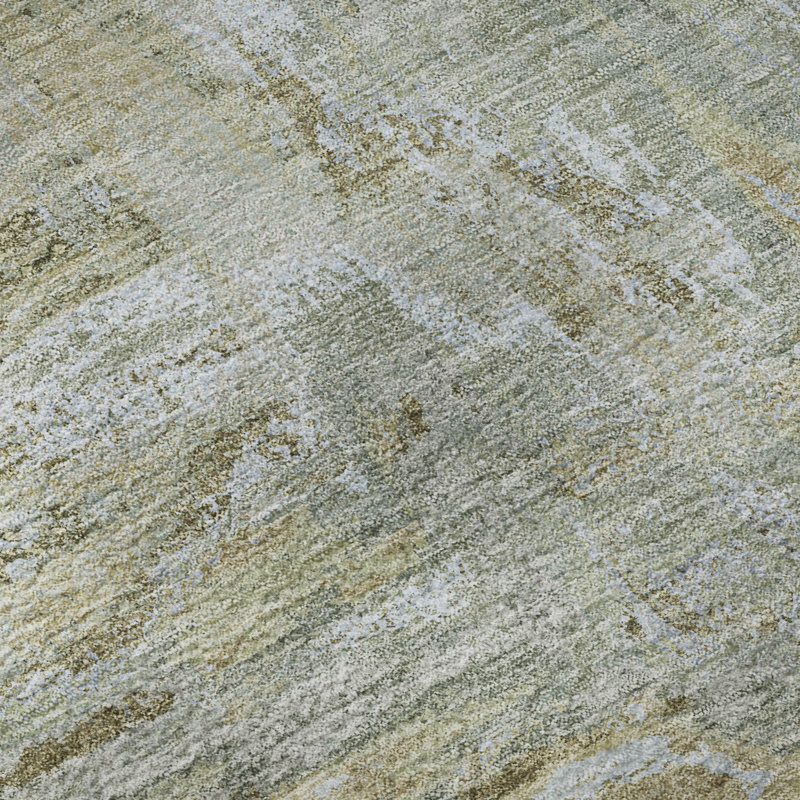 Premium Machine Washable Kumbhar AMF1350 Abstract Rug, Rectangle 1'8" x 2'6"