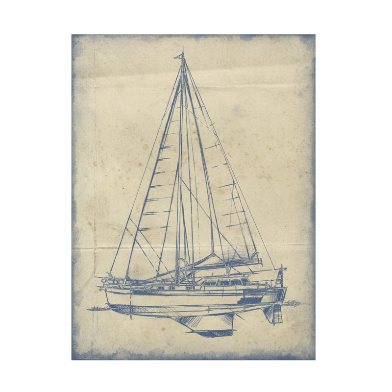 «Yacht Blueprint I» par Ethan Harper, H 19 po x l 14 po x P 2 po
