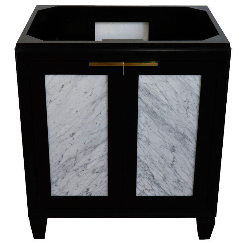 Base de meuble-lavabo simple 30 po avec miroir Schreck seulement, Noir