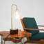 Lampe de table moderne moderne classique pour salon, chambre à coucher, bureau, étude, conception originale, lampe de table européenne, lampe de table facile à assembler, lampe de table à angle droit en verre - Bronze 110V