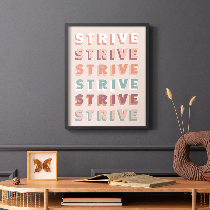 Strive Framed Print - Solid Wood, 10" H x 8" W, Black