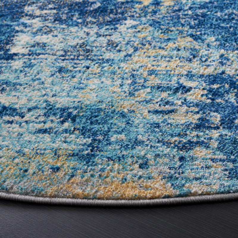 Jasper 100 Performance Abstract Rug, Round 6'7"