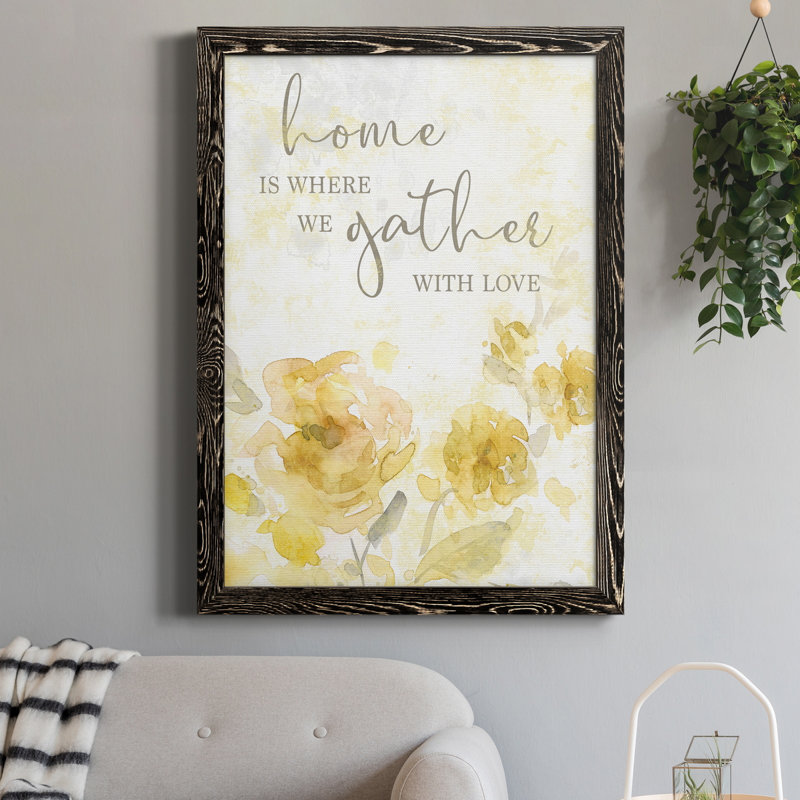 «Gather with Love», art textuel sur toile, H 24 po x l 18 po x P 1,5 po, Noir