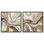 Viscous Flow Diptych Canvas Print Gold Boho Wall Art Set by Art Remedy, Black Frame, 12 x 12