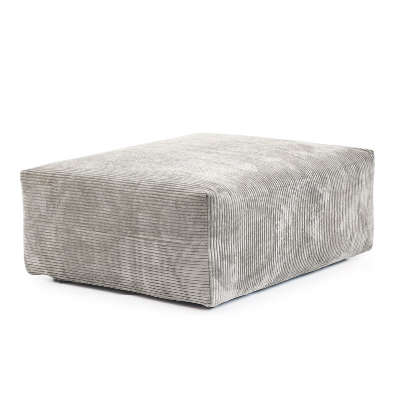 Repose-pieds en velours côtelé 39,37 po Nikodemos, Gris