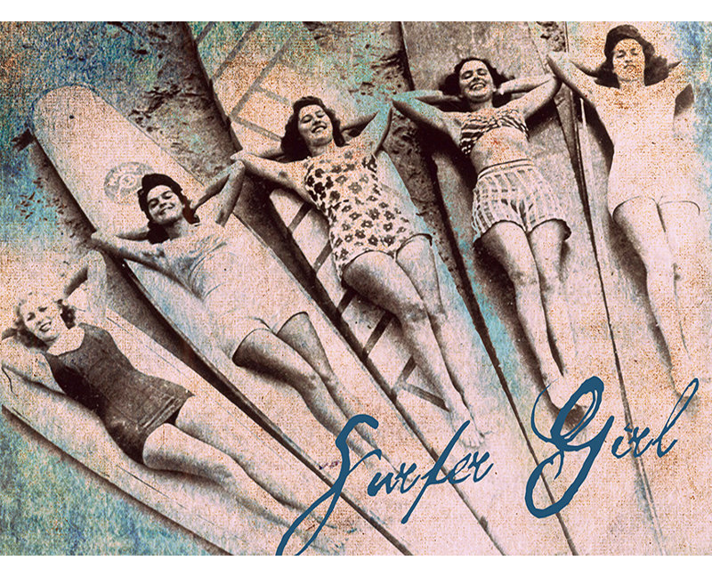 «Surfer Girl» par Brandi Fitzgerald, impression sur toile tendue, H 24 po x l 32 po x P 1,5 po