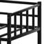 Lit superposé noir avec glissade, motif de structure en métal, conception peu encombrante pour les petites pièces, ensemble de couleurs de mission facile à assembler pour les barrières de sécurité, chambres à coucher, instructions simples